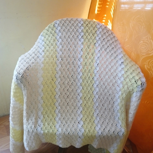 Yellow and White Women's Sweater